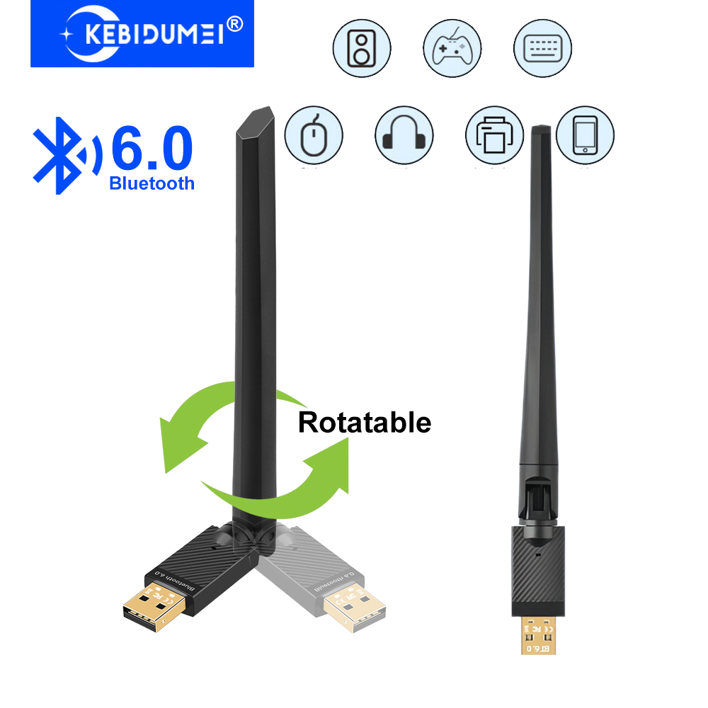 adapter Bluetooth 6.0 z anteną USB Dongle Odbiornik i nadajnik Bluetooth robić klawiatury i myszy okna 11/10/8.1 Bez sterowników