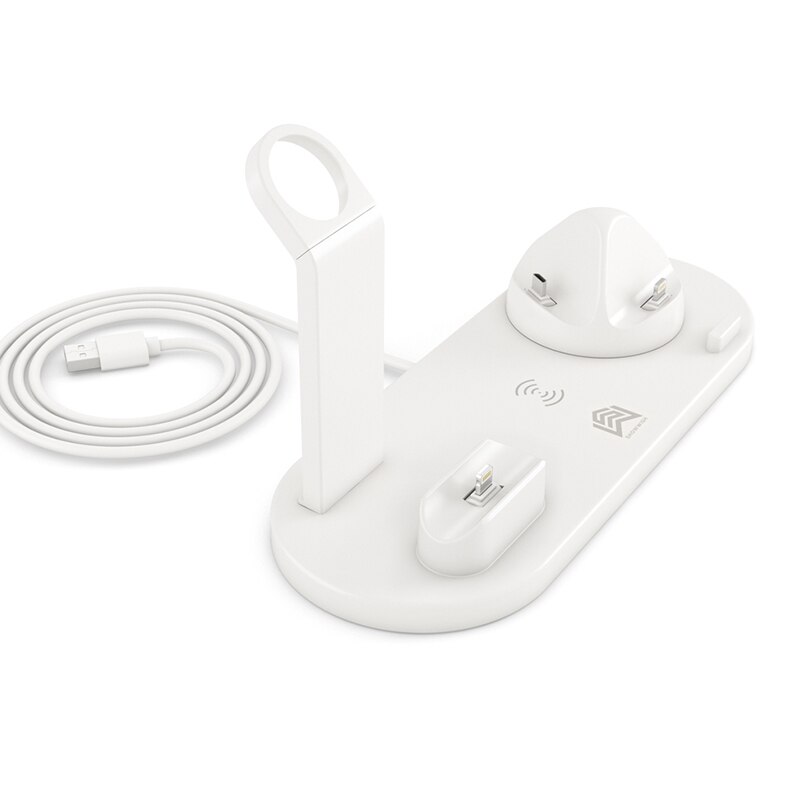 10W Draadloze Snel Opladen Voor Apple Huawei Samsung Xiaomi Mobiele Telefoon Draadloze Oplader Horloge Headset Opladen Stand Desktop: 3 in 1 10w white
