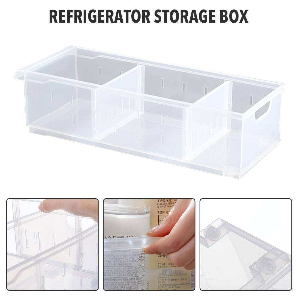 Refrigerator Storage Box Plastic Freezer Food Storage Bins Organizer Pantry Cabinet Transparent Plastic Fresh-keeping Box