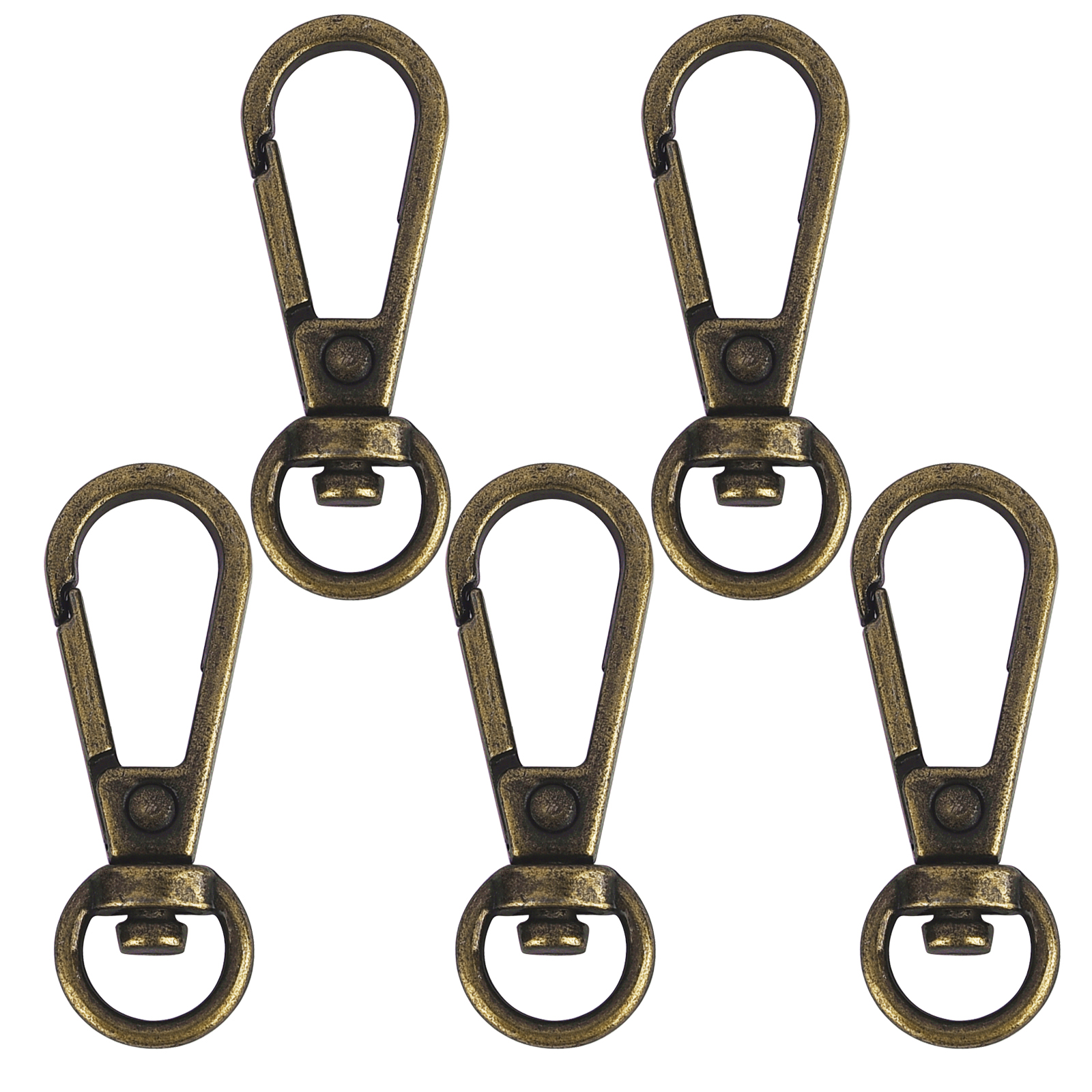 impostato di 5 chiusure girevoli con moschettoni per cordino con anelli portachiavi Ganci per clip portachiavi per catena braccialetto collana fai da te: Nichel nero