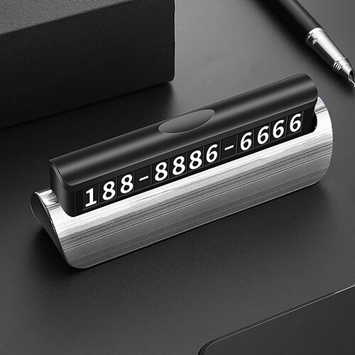 Hidden Luminous Car Phone Number Plate Car Sticker Night Light Phone Number In The Car For Car Styling Temporary Parking Card: Silver