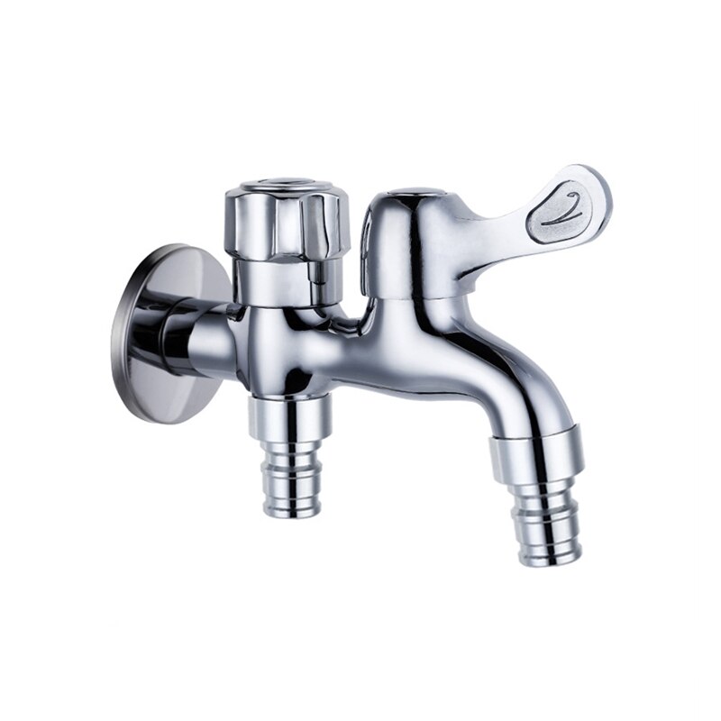 G1/2 'Bibcock 2 Water Outlet Wasmachine Kraan Tap Dubbele Uitloop Tuin Outdoor Water Tap messing Verchroomd: F