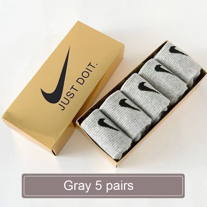 Original U NK EVERYDAY LTWT ANKLE 3PR Unisex Sports Socks( 3-5 Pairs ): Gray 5 pairs long