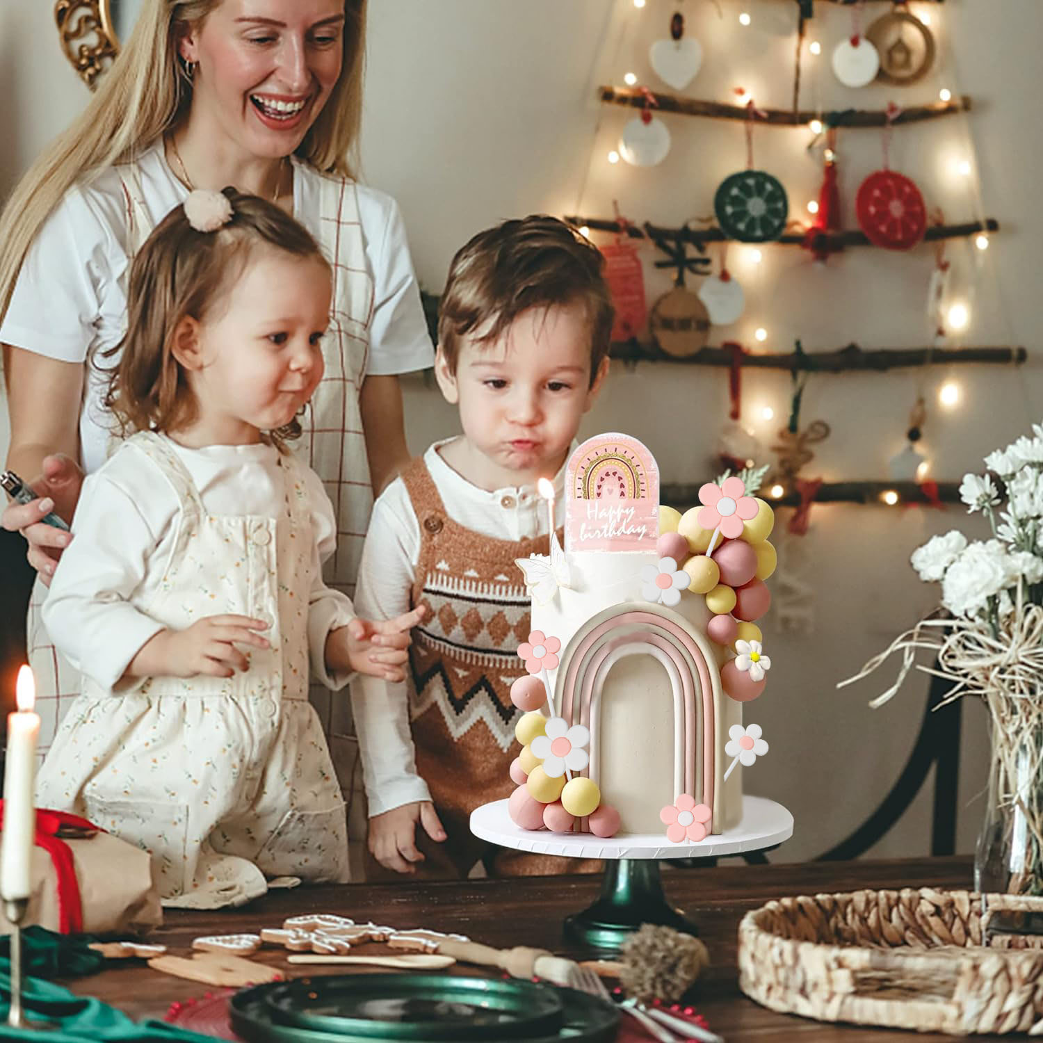 Ball Cake Topper Decorations Mini Balloons Cake Topper Sticks Balls Cake Decorations for Wedding Birthday Cake Decorations