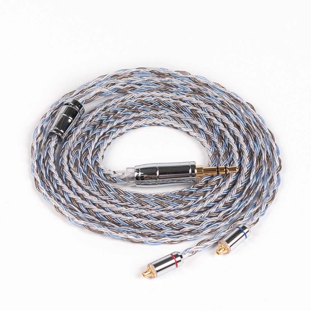 KBEAR 16 core Silver plated Cable 2.5/3.5/4.4mm Upgrade Cable With MMCX/2pin/QDC/TFZ Connector For ZS10/ZSN PRO F1 KB06 HI7: MMCX 3.5mm