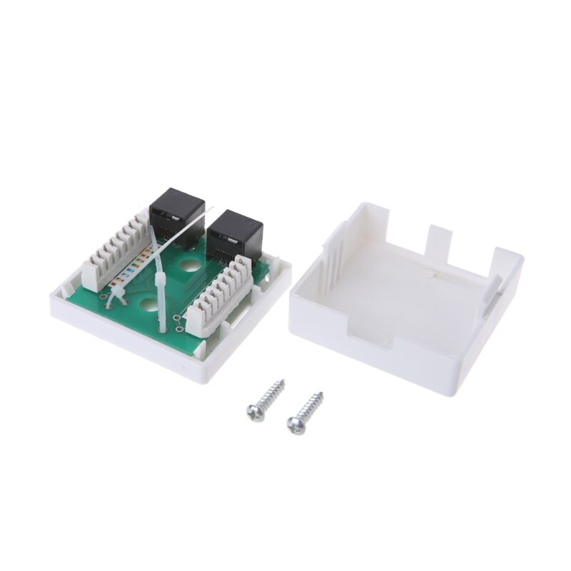 Rj45 caixa de junção cat6 rede conector 2 porto desktop extensão caixa de cabo