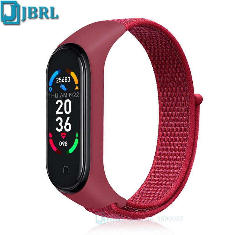 Nylon Kids Smart Band Children Heart Rate Sleep Smart Bracelet Fitness Tracker Wristband Sports For Android IOS Wrist Band 10-18: red