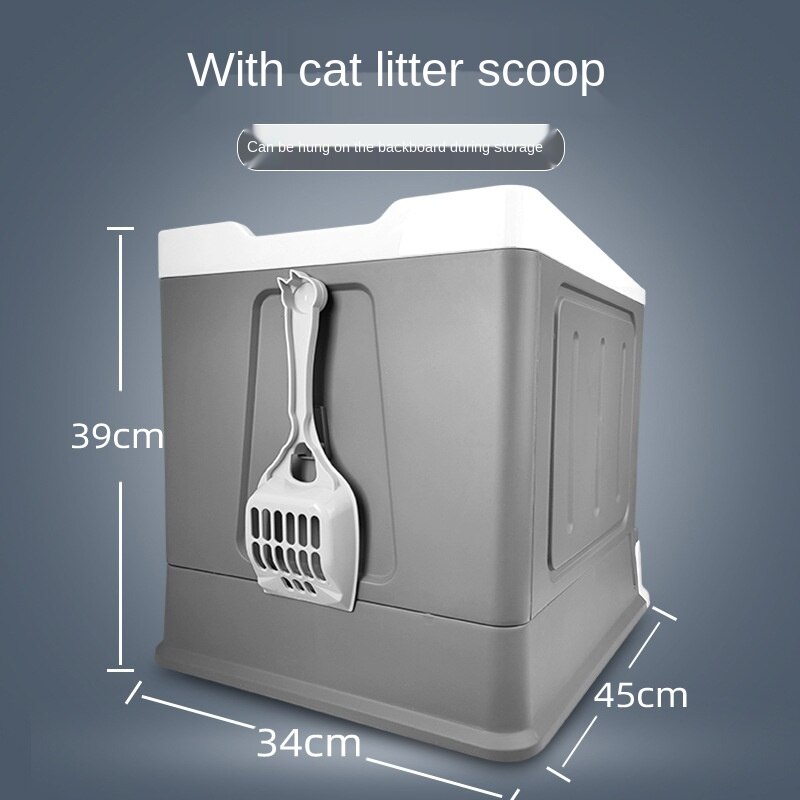 VOW Enclosed Cat Sand Basin In Drawer Cat Litter Box Type Cat Toilet Supplies Folding Splash Large Cat Feces Basin