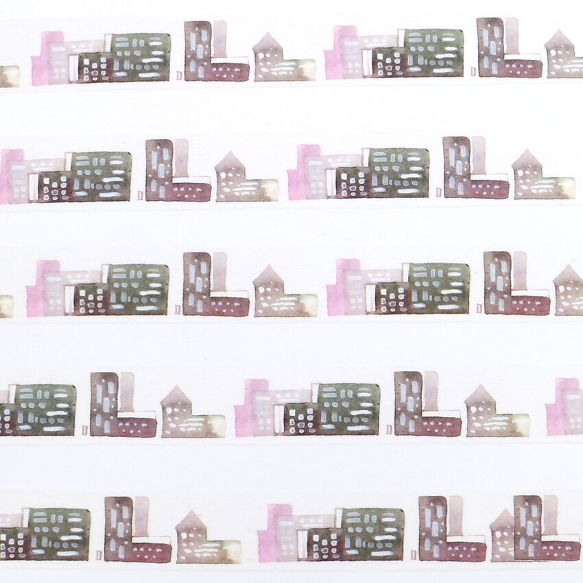 10m*15mm Hand-Painted Pattern Washi Tape Decorative Sticky Paper Masking Tape Self Adhesive Tape Scrapbook Tape 1 PCS