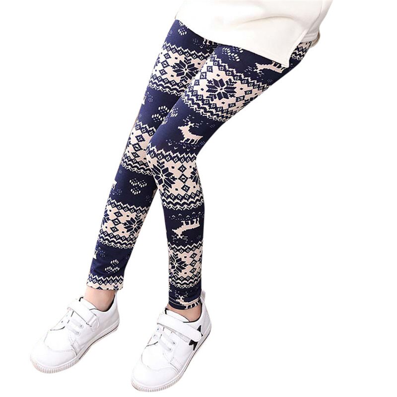 Lonsant Baby Kids Childrens Afdrukken Bloem Peuter Classic Leggings Meisjes Broek Meisjes Legging Baby Meisje Leggings: Navy