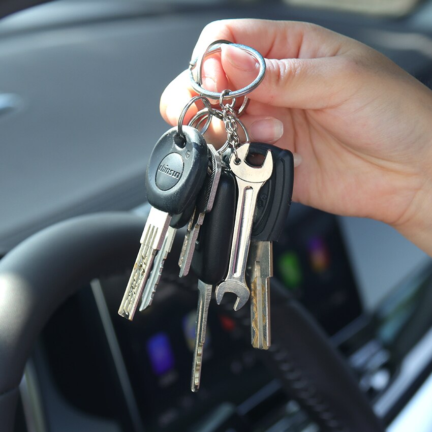 1PC llavero clave Fob colgante de Metal Mini llave y llavero de Metal coche llave anillo simulación llave llavero