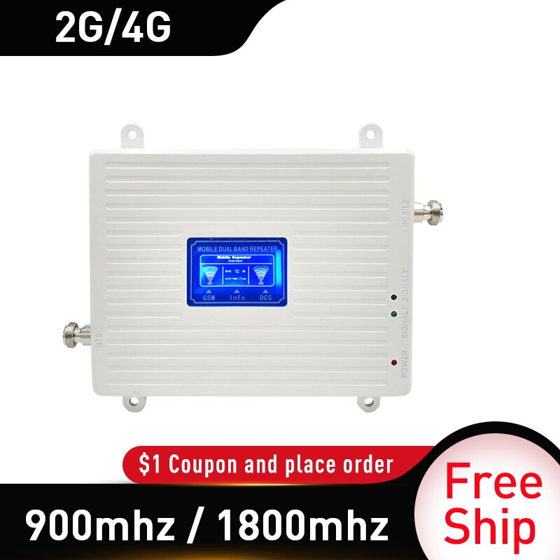 Répéteur double bande 2G/4G GSM/LTE, 70db, 900/1800mhz, amplificateur de Signal pour réseau de téléphonie Mobile, DCS