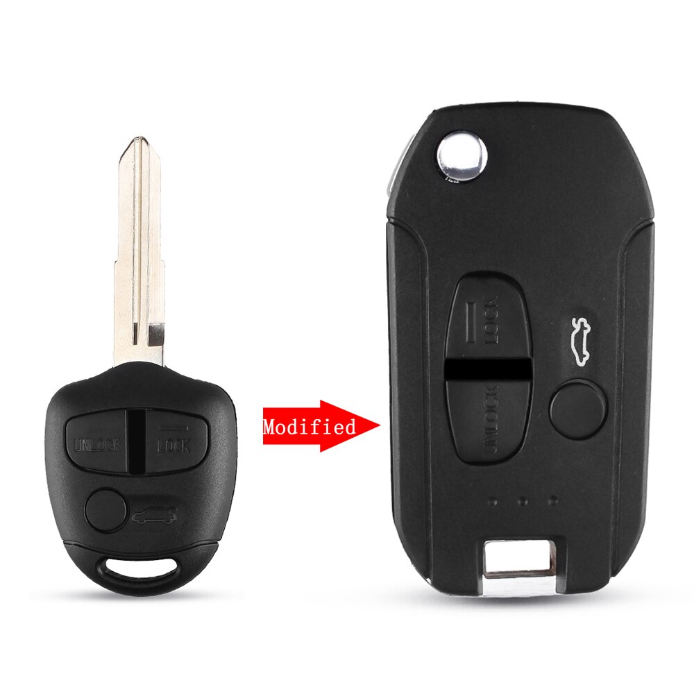 KEYYOU Modified Flip Remote Key Shell Case For Mitsubishi Pajero Sport 2 ASX GRANDIS Outlander LANCER-EX X Right/Left Blade: Model 4