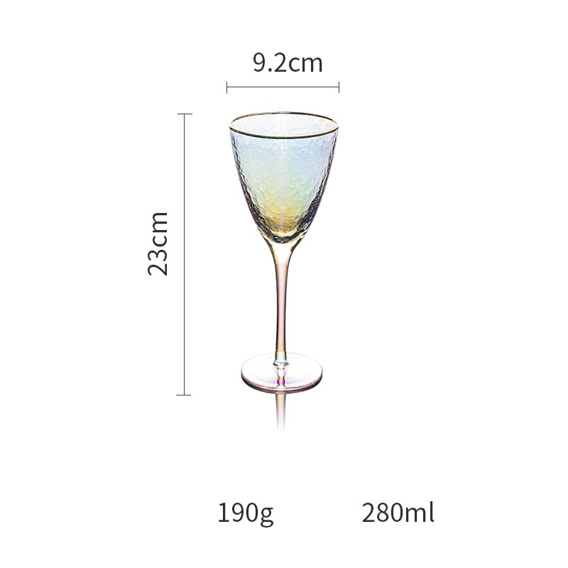 Regenboog kristal wijn glazen Kleurrijke Creatieve Champagne Beker beker wijn glas bruiloft fluiten Cups thuis Drinkware glas: A2 280ml  1pcs