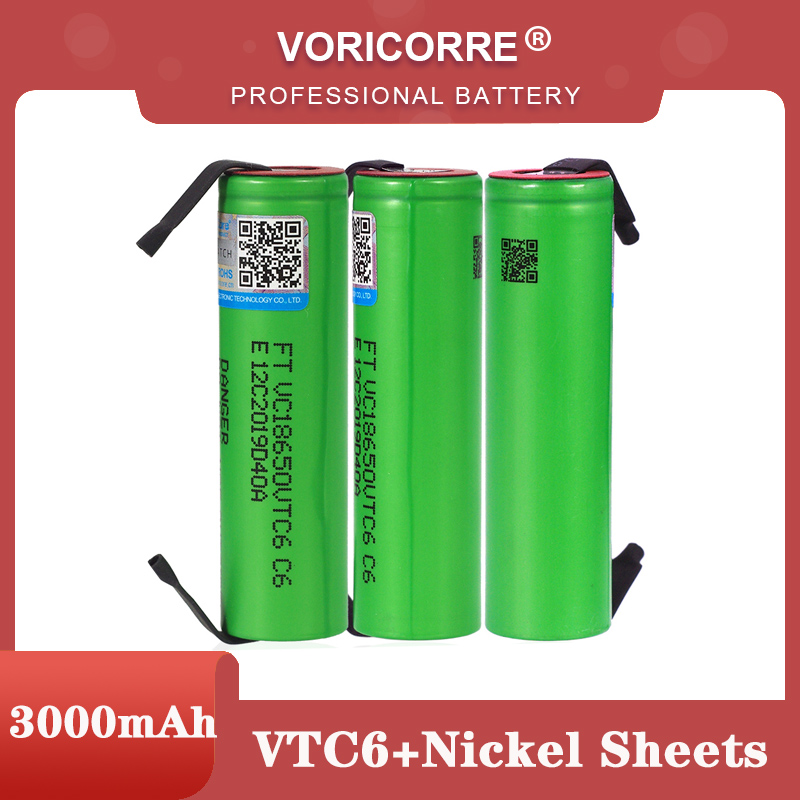 VariCore VTC6 3.7 V 3000 mAh akumulator litowo-jonowy 18650 VC18650VTC6 baterie + DIY nikiel