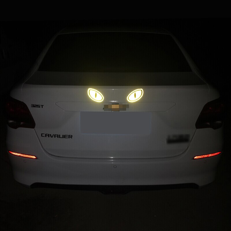2pcs Car Reflective Strip Stickers Cat Eyes Anti-collision Warning Mark For Motorcycle Styling Decoration Decal Driving Safety