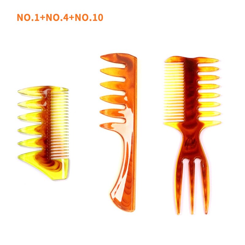 Conjunto de peines de pelo Retro para hombre, peine de Pelo Liso para Estilismo de salón de peluquería , herramienta de estilo de peluquería para barbero: NO1 4 10