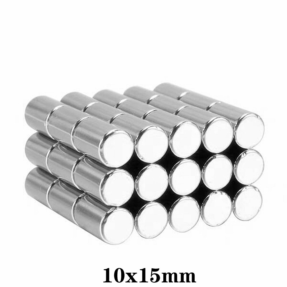 2/5/10/20/30/50 stk 10 x 15 mm neodym stærk magnet 10 mmx 15mm permanent rund magnet 10 x 15mm kraftige magnetiske magneter 10*15
