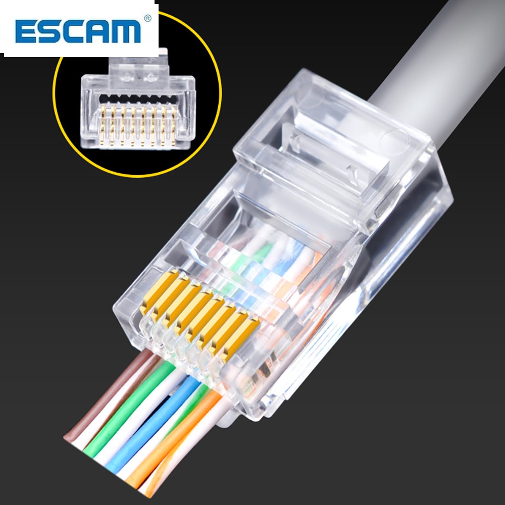 EZ RJ45 Connector Ethernet cable Plug Cat6 Cat5 Cat5e RJ45 Jack Network 8p8c Unshielded Modular UTP Keystone 20/50/100pcs
