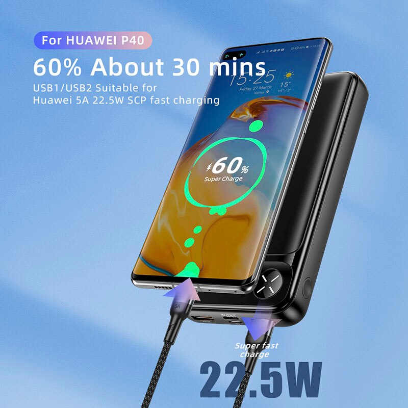 Essager – chargeur de batterie externe portable, 20000 mAh, 20000 mAh, Powerbank PD 20W, charge rapide pour iPhone