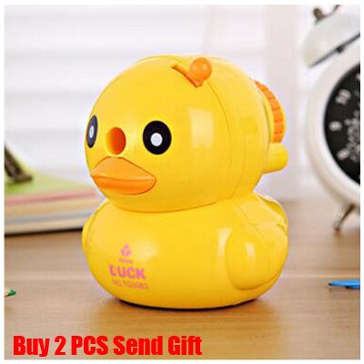 Sacapuntas de lápiz para estudiantes de goma, bonita forma de pato, papelería para estudiantes, compra 2 uds enviar , 3083: Yellow Duke