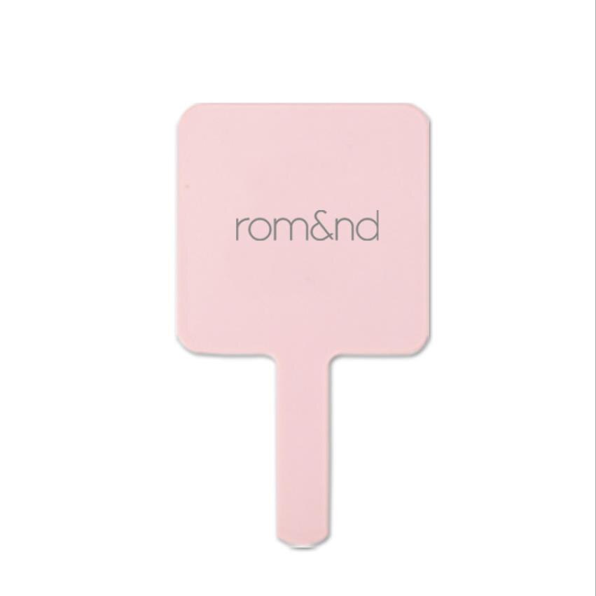 Romand Handheld Makeup Mirror Acrylic All-round Square Mirror 2.75 inches Cosmetic Hand Mini Mirror Ladies Makeup Mirror: Pink