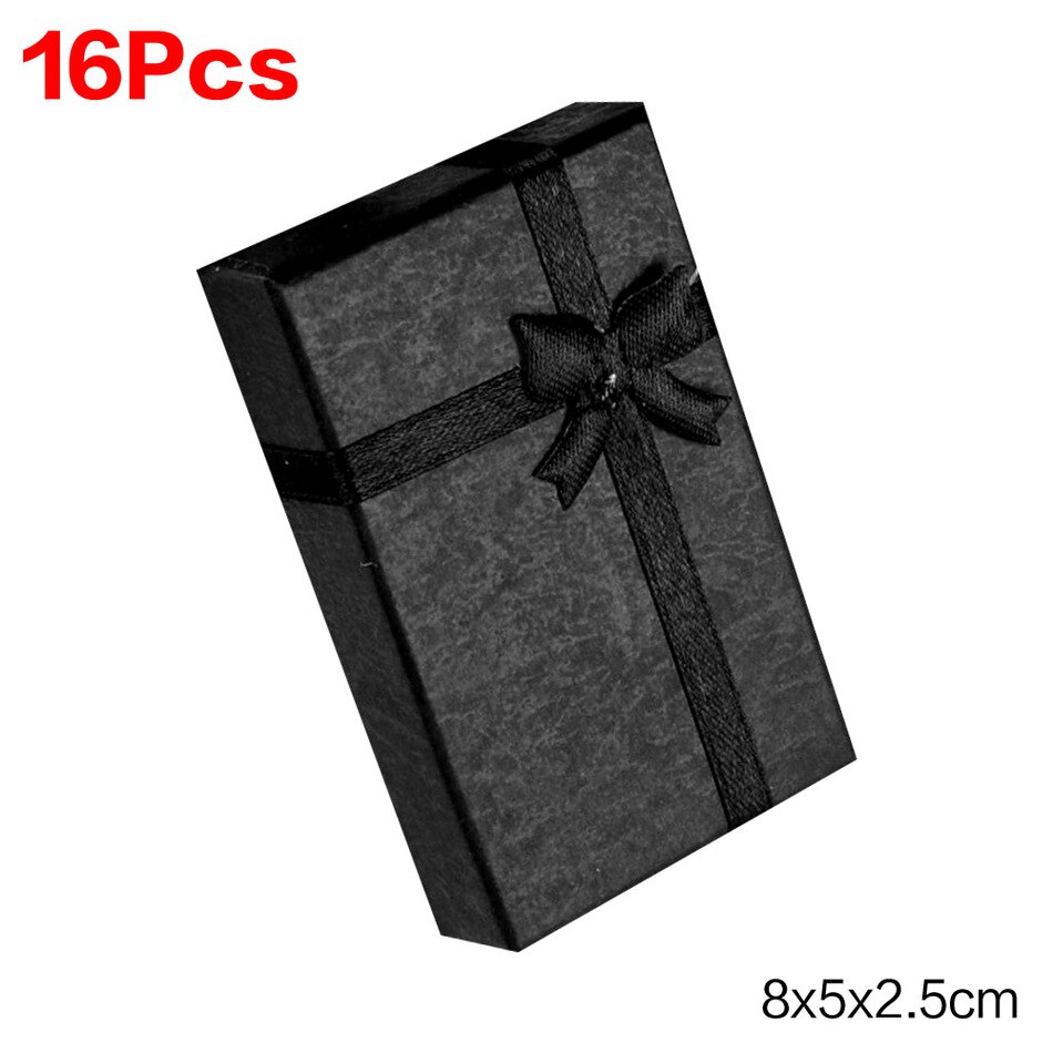 16 teile/los Schmuck Kasten 8x5cm Schwarz Halskette Kasten für Ring Kasten Papier Schmuck Kasten Verpackung Armbinde ohrring Anzeige: Schwarz