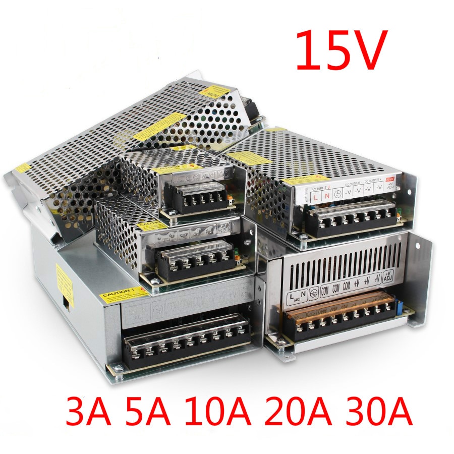 Verlichting Transformers Dc 15 V Volt Voeding 3A 5A 10A 20A 30A 45W 75W 150W 300W 450W 220V Naar 15 V Voor Led Driver Lamp Strip