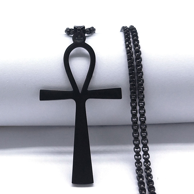 Stainless Steel Egyptian Eyes Chain Necklaces Men Statement Mythology Eye of Ra Horus Symbol Necklace Jewelry bijoux femme N4540: Blue Zinc