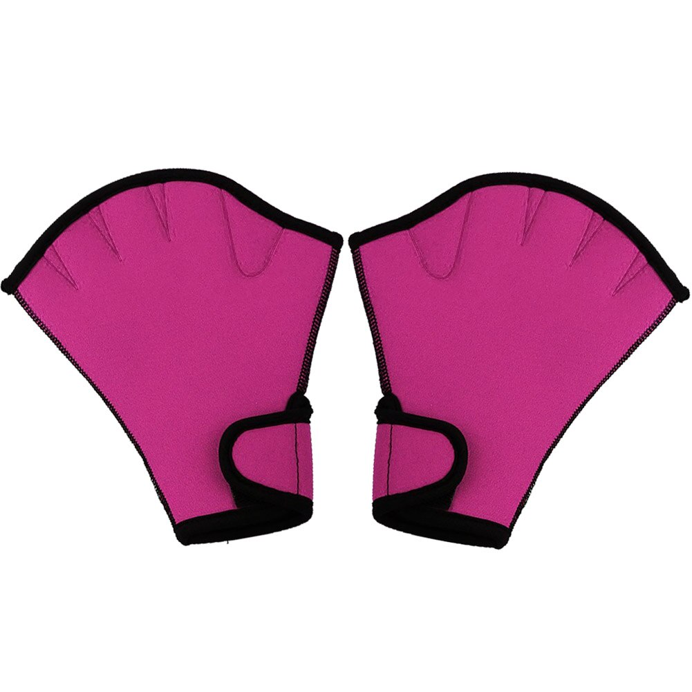 1 Pair Swimming Gloves Aquatic Fitness Water Resistance Aqua Fit Paddle Training Fingerless Gloves Diving Equipment: Pink / S