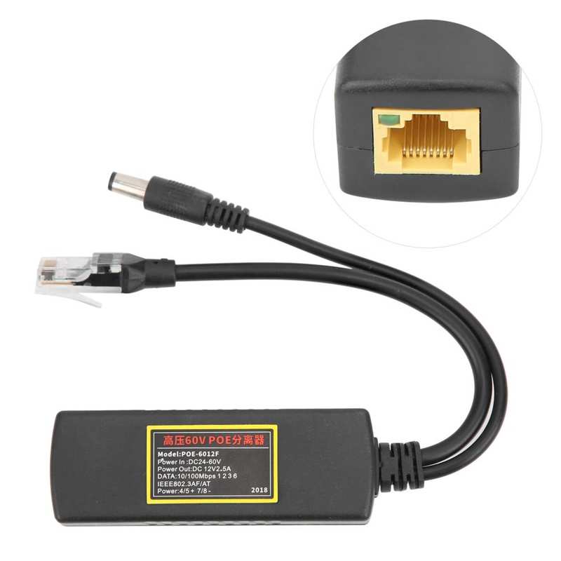 Transmission Cables High Pressure 60V POE Splitter for 10/100M Data Transmission Ethernet for Small Network Device data