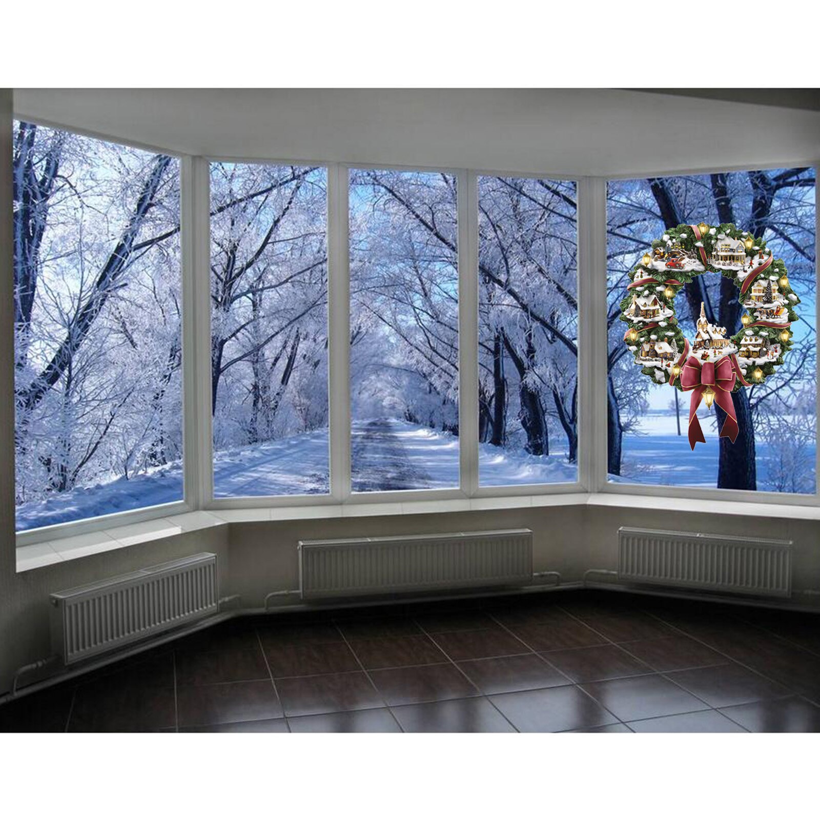 Reusable Christmas Window Stickers Sculpture Church Decorative Ornament: style 9