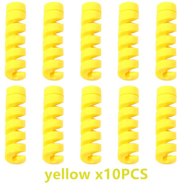 Wire oplot na kable klip kabel do ładowarki Protector do telefonów uchwyt na kabel USB zarządzanie kablami organizer do kabli do myszy słuchawki: 10PCS Yellow