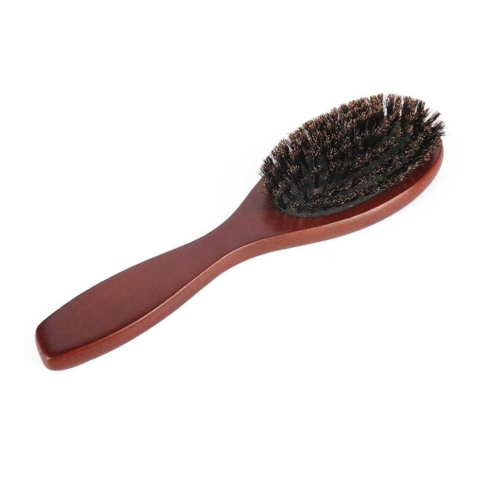Brosse à cheveux en poils de sanglier naturels, peigne antistatique ovale pour coiffure, brosse à barbe en bois massif, brosse à cheveux de pour femme: Default Title