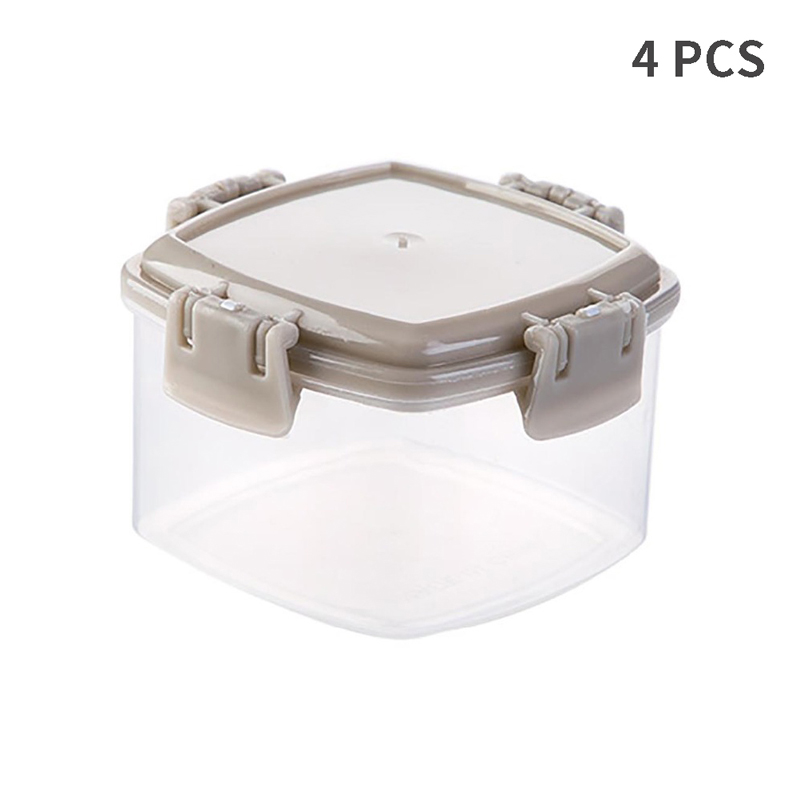 4PCS/Set Mini Portable Seasoning Box Jam Squeeze Bottle Suit Barbecue Seasoning Sauce Bottle Kitchen Transparent Spice Jar: Square shape 4pcs