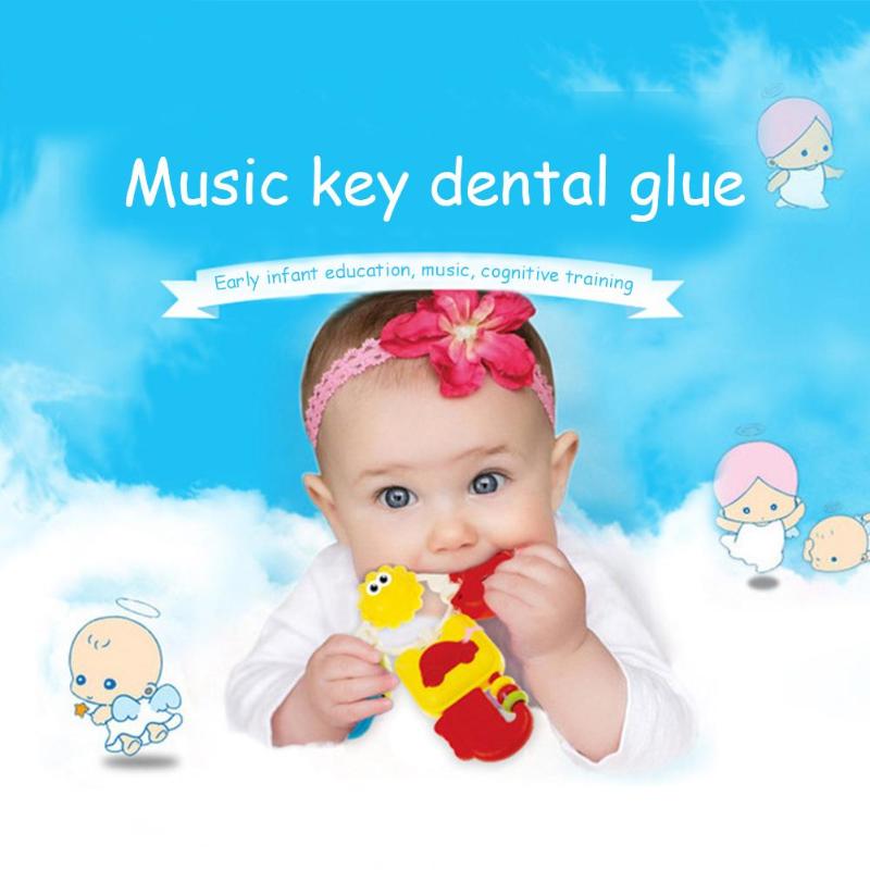 BeißRing Keychain bilden Baby BeißRing Spielzeug einstellen Musik Kognitive Art Pädagogisches Rassel Monate Kleinkind