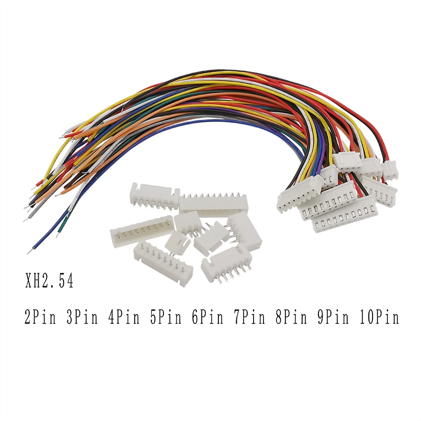 5/10Sets 2P 3P 4P 5P 6P 7P 8P 9P 10Pin Pitch 2.54mm JST XH2.54 XH 2.54mm Male Female Plug Socket Wire Cable Connector 20CM 26AWG