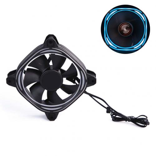 Mute 6 Pin 7 Blades Rgb Led Verlichting Computer Pc Case Cooling Fan Heatsink Koeler: Ice Blue