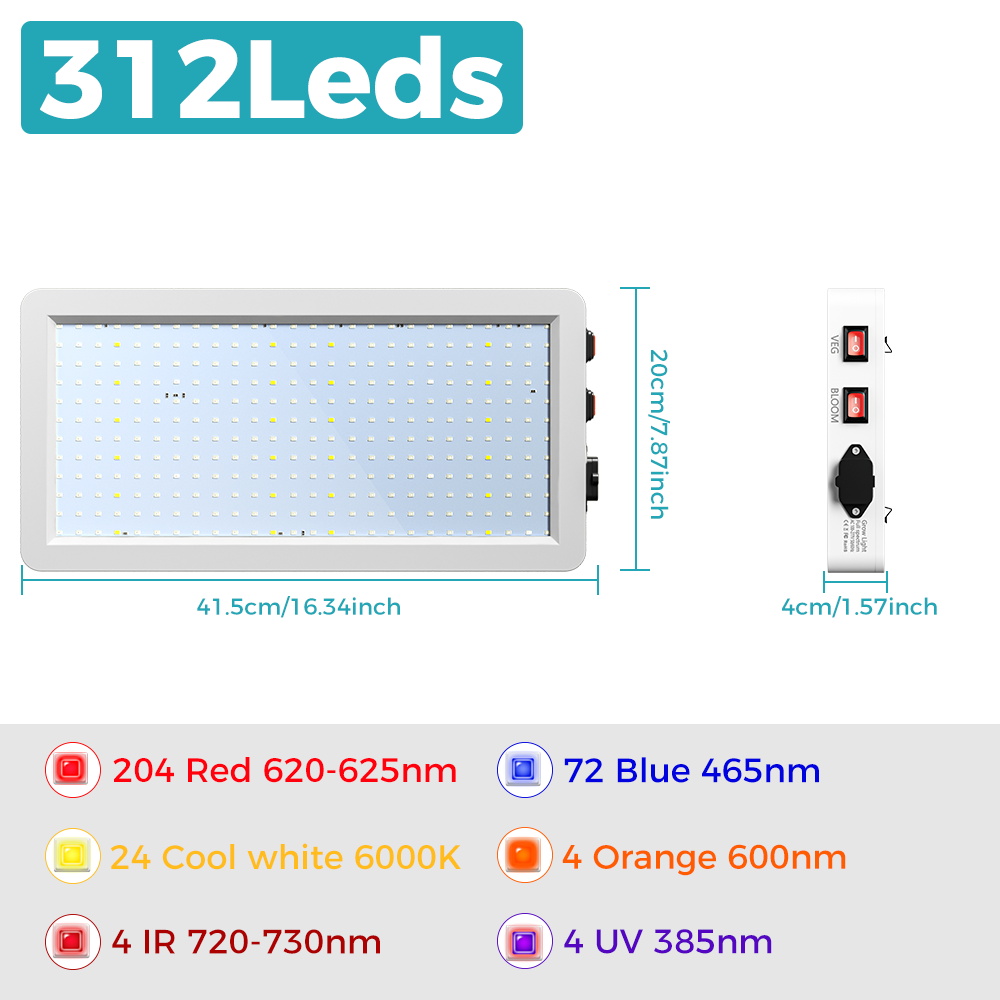 Pełne spektrum światła LED do uprawy roślin 500W BLoom/VEG 2 tryby hydroponiczny namiot szklarniowy pudełko na wzrost lampa do uprawy sukulentów owocowych: RGB / EU