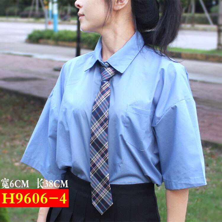 Versione coreana corta cravatta da ragazzo giapponese in stile accademia cravatta in poliestere con cerniera annodata da 6cm cravatta da uomo con cravatta a freccia: H9606-4