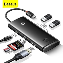 Baseus – HUB USB type-c vers HDMI 4K, adaptateur USB 3.0 PD 6 en 1, Station d'accueil pour MacBook Pro Air