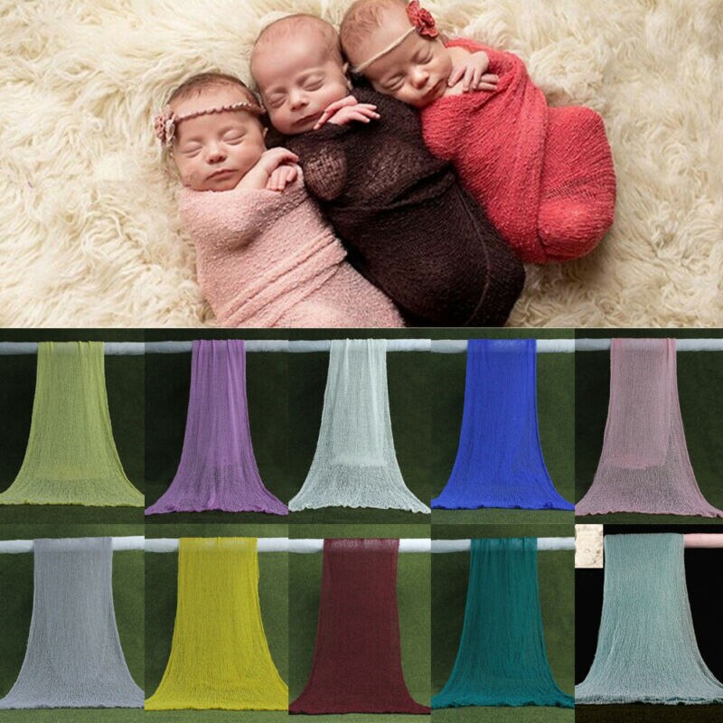 40*150cm Pasgeboren Stretch Gebreide Wrap Fotografie Brokje Wraps Props Baby Kids Cozy Ontvangen Dekens