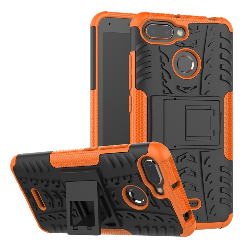 Armor Case Redmi 6A Case For Xiaomi Redmi 6A Case Silicone Heavy Duty Stand Xiomi Redmi 6A Case For Redmi 6A 6 7A Note 7 Covers: Redmi Note 7 / orange XWZJ