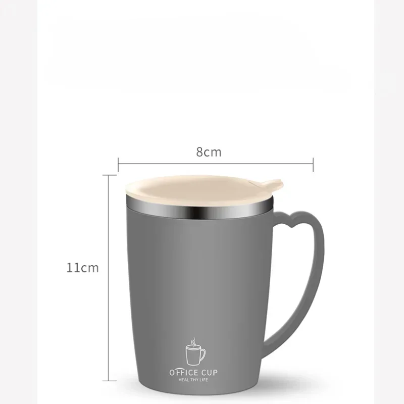 350ml Vacuum Cup Portable Mug Insulated Cup for Outdoor Traveling Double Wall Stainless Steel Coffee Cup with Handle and Lid Cia