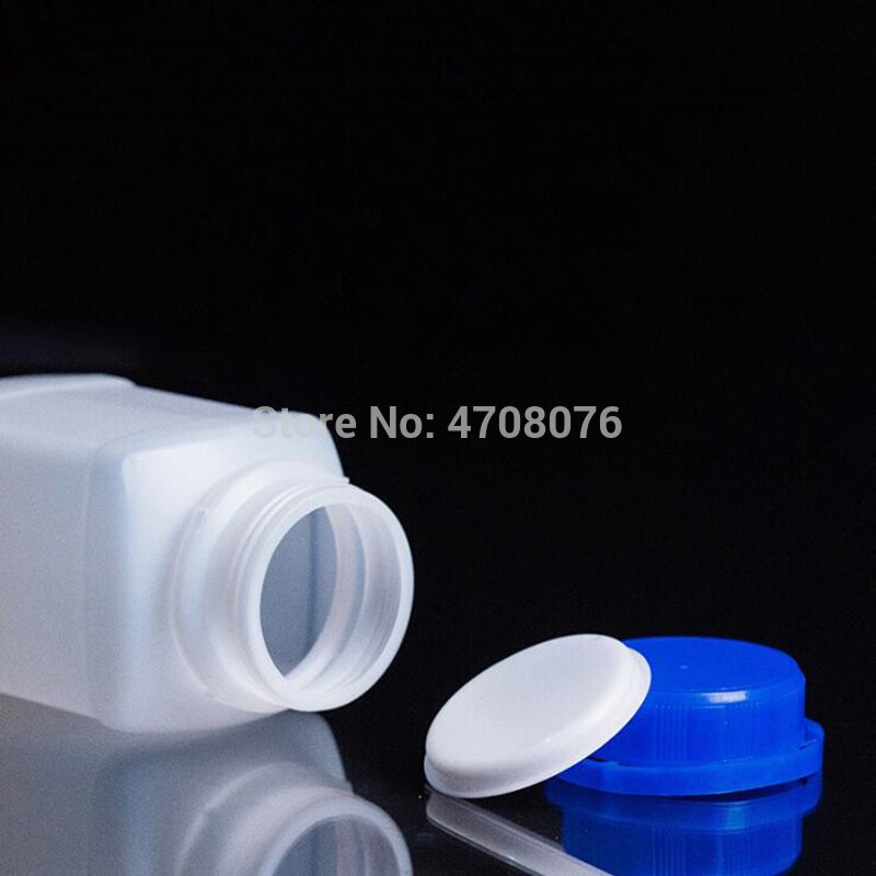 500ml 6 stks/pak PE lab theftproof reagens fles met schaal Plastic monster fles met schroef deksel vierkant voor chemische experiment