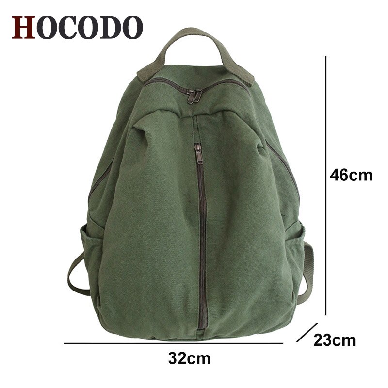 2022 Canvas Backpack Women Causal Travel Backpack Solid Color Unisex Laptop Student Schoolbag For Teenages Girls Bookbag