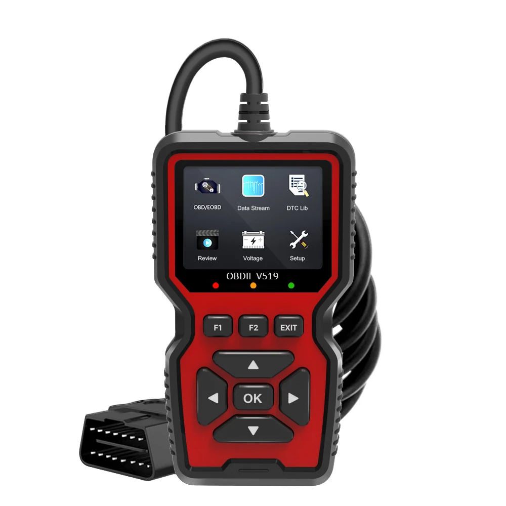 Advanced OBD2 Scanning Diagnostic Tool | Engine Code Reader And Reset | Real-Time Data Diagnostic Reading Tool: Red
