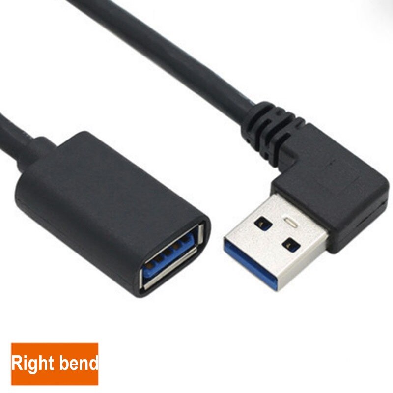 USB 3.0 Male to Female USB Cable 0.3m 0.6m Super Speed Male to Female Extender Cable Extension Wire Cord for Computer laptop PC: Right Bend / 0.6m