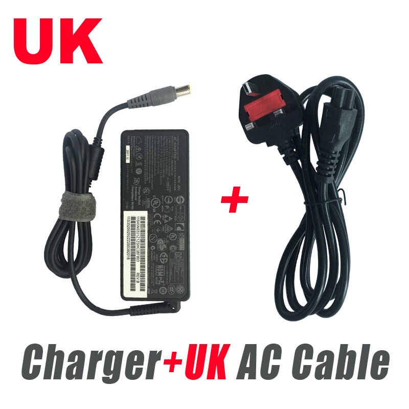 Genuine Laptop AC Adapter Charger For Lenovo Thinkpad T60 T61 X220 X230 R61 R400 20V 4.5A 90W Notebook Power Supply Cord: UK