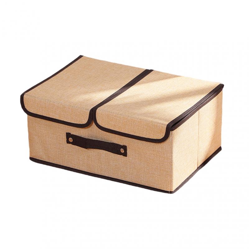 Folding Storage Cabinet Home Storage Box Fabric Cotton And Linen Toys Clothes Storage Box Portable Cover Organizer Box: 03 S
